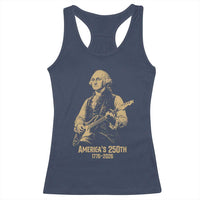 America's 250th George Washington Rock Star Racerback Tank Top Funny Electric Guitar Player Vintage 1776 to 2026 Semiquincentennial