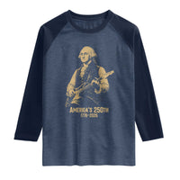America's 250th George Washington Rock Star Raglan Shirt Funny Electric Guitar Player Vintage 1776 to 2026 Semiquincentennial