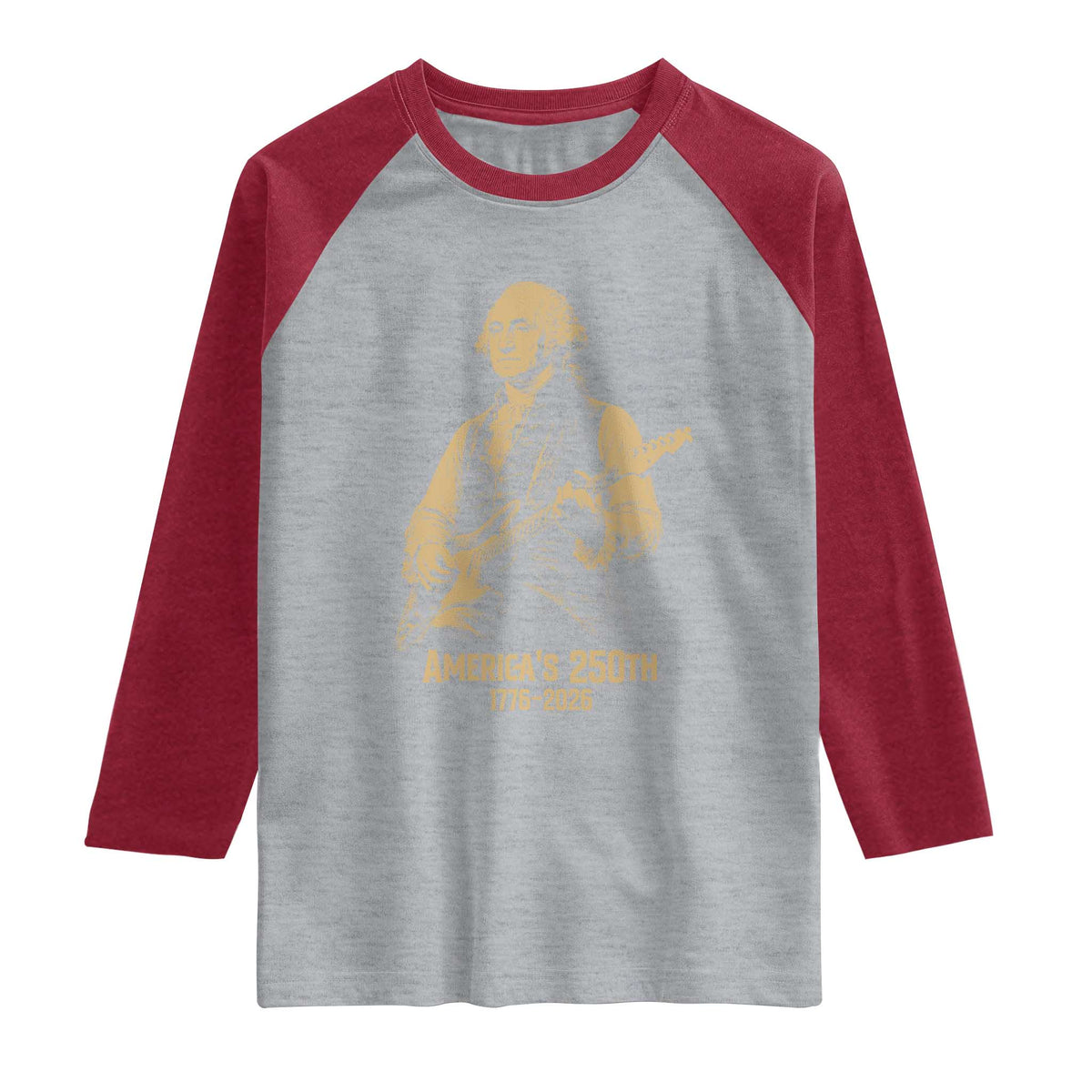 America's 250th George Washington Rock Star Raglan Shirt Funny Electric Guitar Player Vintage 1776 to 2026 Semiquincentennial