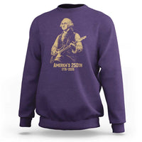 America's 250th George Washington Rock Star Sweatshirt Funny Electric Guitar Player Vintage 1776 to 2026 Semiquincentennial