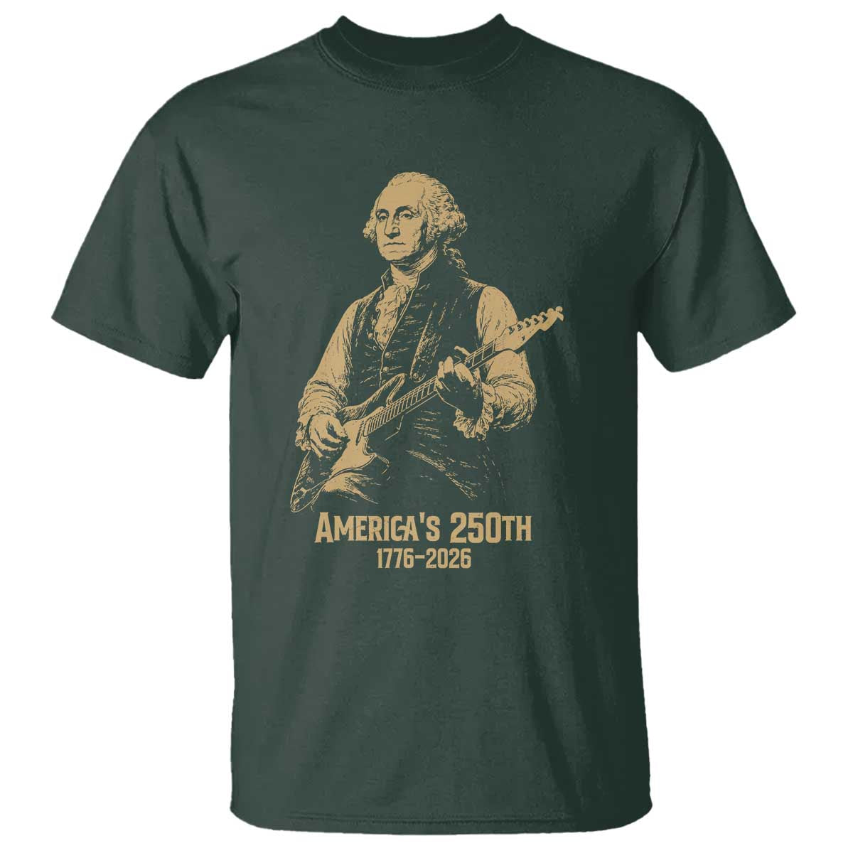 America's 250th George Washington Rock Star T Shirt Funny Electric Guitar Player Vintage 1776 to 2026 Semiquincentennial