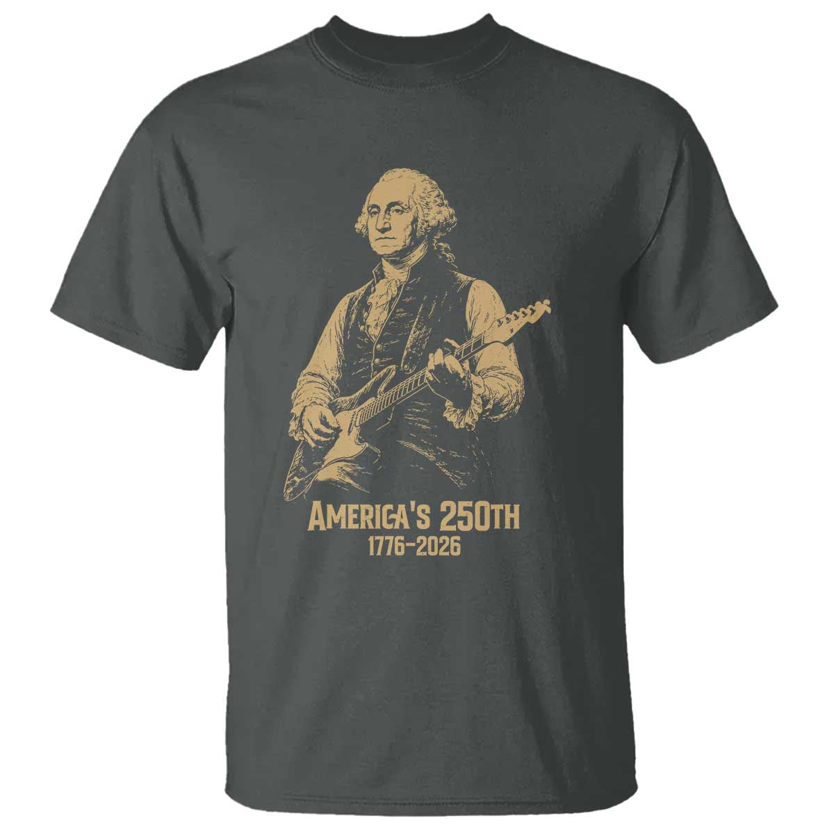 America's 250th George Washington Rock Star T Shirt Funny Electric Guitar Player Vintage 1776 to 2026 Semiquincentennial