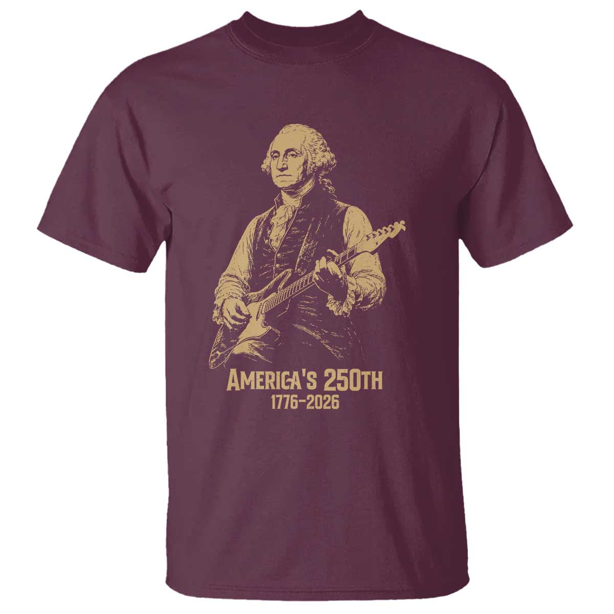 America's 250th George Washington Rock Star T Shirt Funny Electric Guitar Player Vintage 1776 to 2026 Semiquincentennial