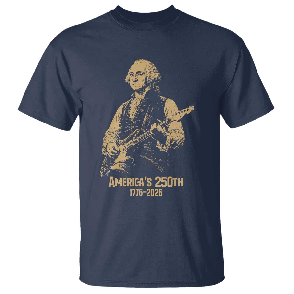 America's 250th George Washington Rock Star T Shirt Funny Electric Guitar Player Vintage 1776 to 2026 Semiquincentennial