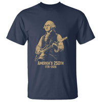 America's 250th George Washington Rock Star T Shirt Funny Electric Guitar Player Vintage 1776 to 2026 Semiquincentennial