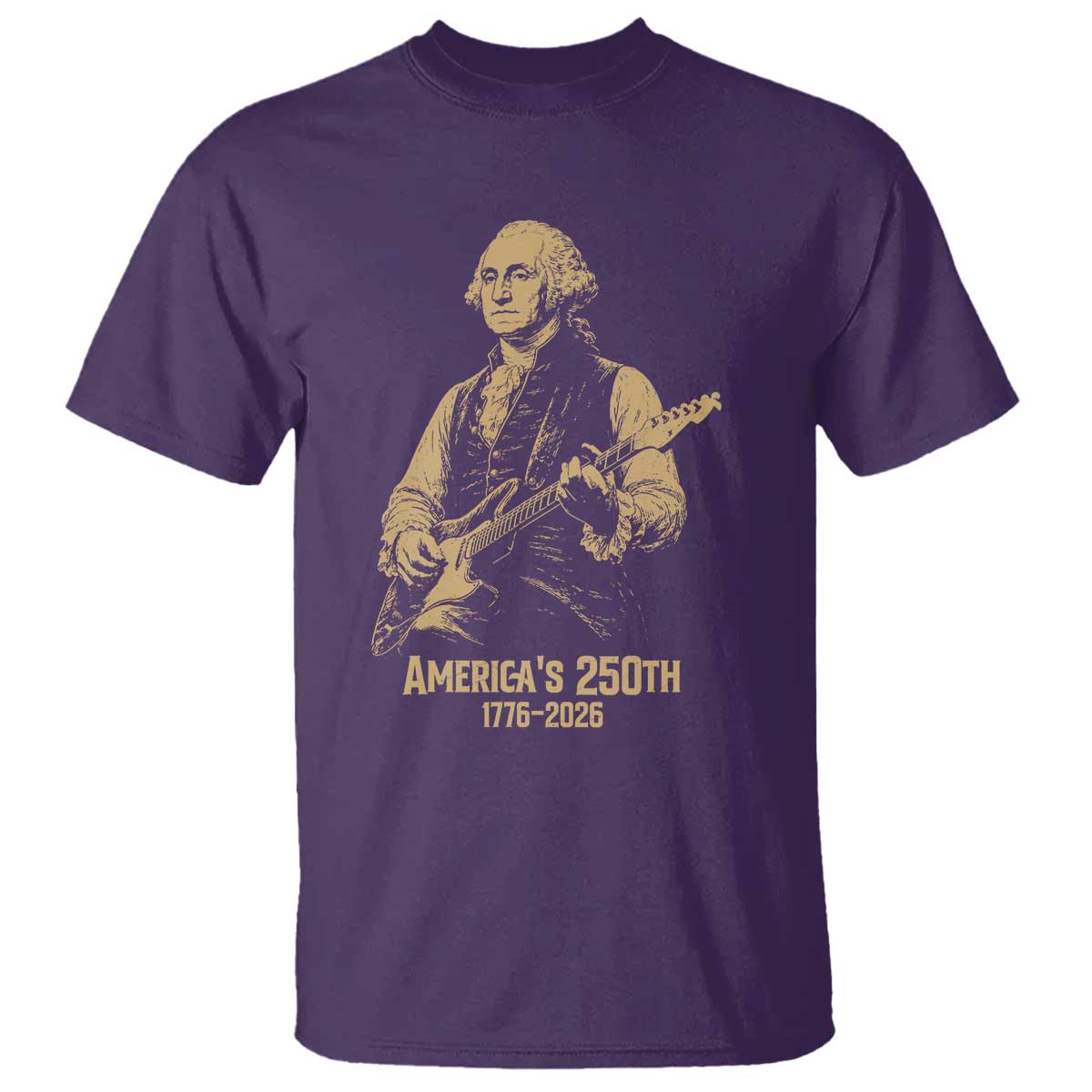 America's 250th George Washington Rock Star T Shirt Funny Electric Guitar Player Vintage 1776 to 2026 Semiquincentennial