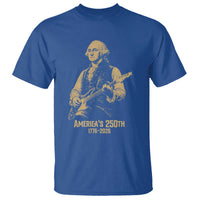 America's 250th George Washington Rock Star T Shirt Funny Electric Guitar Player Vintage 1776 to 2026 Semiquincentennial