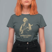 America's 250th George Washington Rock Star T Shirt For Women Funny Electric Guitar Player Vintage 1776 to 2026 Semiquincentennial