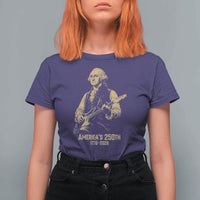 America's 250th George Washington Rock Star T Shirt For Women Funny Electric Guitar Player Vintage 1776 to 2026 Semiquincentennial