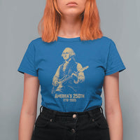 America's 250th George Washington Rock Star T Shirt For Women Funny Electric Guitar Player Vintage 1776 to 2026 Semiquincentennial