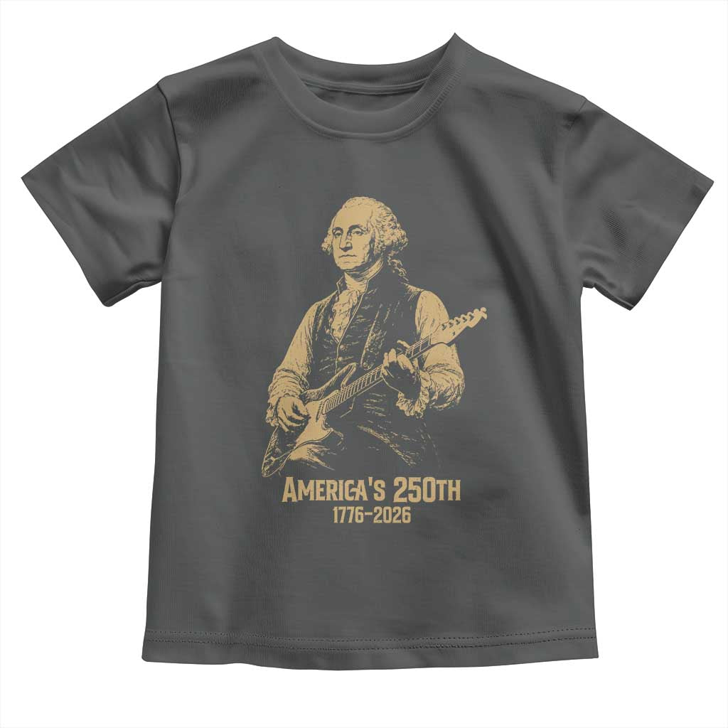 America's 250th George Washington Rock Star Toddler T Shirt Funny Electric Guitar Player Vintage 1776 to 2026 Semiquincentennial