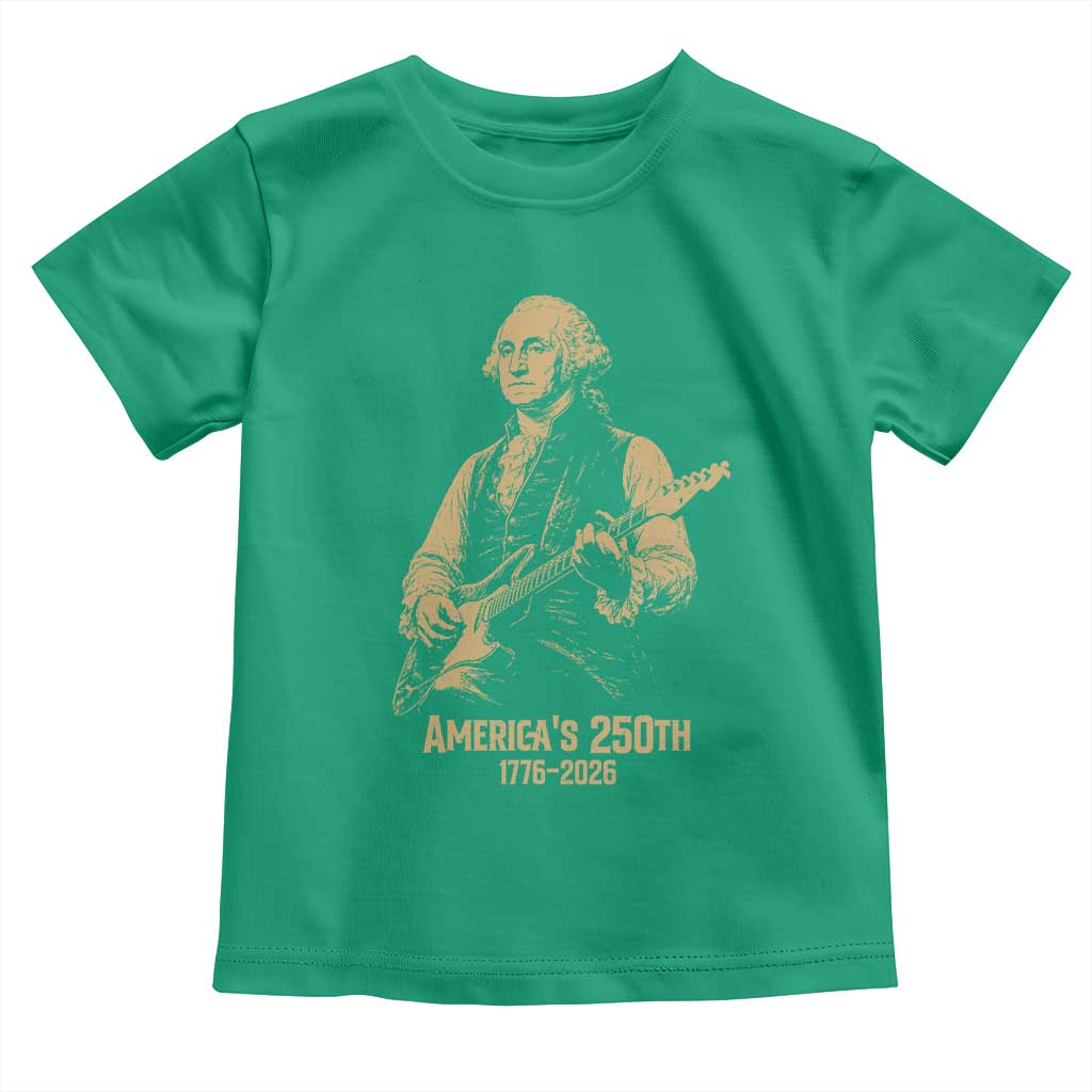 America's 250th George Washington Rock Star Toddler T Shirt Funny Electric Guitar Player Vintage 1776 to 2026 Semiquincentennial