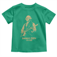 America's 250th George Washington Rock Star Toddler T Shirt Funny Electric Guitar Player Vintage 1776 to 2026 Semiquincentennial