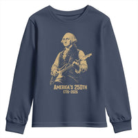 America's 250th George Washington Rock Star Youth Sweatshirt Funny Electric Guitar Player Vintage 1776 to 2026 Semiquincentennial