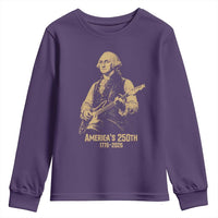 America's 250th George Washington Rock Star Youth Sweatshirt Funny Electric Guitar Player Vintage 1776 to 2026 Semiquincentennial