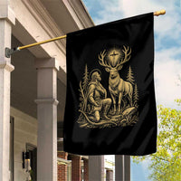 Saint Hubert Patron Saint of Hunters Vintage Woodcut Garden Flag Catholic Faith and Hunting Heritage Gift