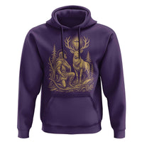 Saint Hubert Patron Saint of Hunters Vintage Woodcut Hoodie Catholic Faith and Hunting Heritage Gift