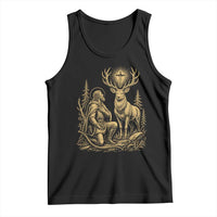 Saint Hubert Patron Saint of Hunters Vintage Woodcut Tank Top Catholic Faith and Hunting Heritage Gift