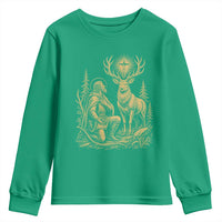 Saint Hubert Patron Saint of Hunters Vintage Woodcut Youth Sweatshirt Catholic Faith and Hunting Heritage Gift