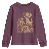 Saint Hubert Patron Saint of Hunters Vintage Woodcut Youth Sweatshirt Catholic Faith and Hunting Heritage Gift