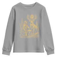 Saint Hubert Patron Saint of Hunters Vintage Woodcut Youth Sweatshirt Catholic Faith and Hunting Heritage Gift