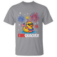 Firequacker Funny Patriotic Rubber Duck T Shirt Cool American Flag Sunglasses and Stars Swim Ring Summer Fireworks