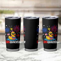 Firequacker Funny Patriotic Rubber Duck Tumbler Cup Cool American Flag Sunglasses and Stars Swim Ring Summer Fireworks