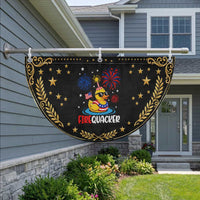 Firequacker Funny Rubber Duck Patriotic Fan Flag Cool American Flag Sunglasses and Stars Swim Ring Summer Fireworks