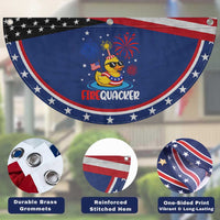 Firequacker Funny Rubber Duck Patriotic Fan Flag Cool American Flag Sunglasses and Stars Swim Ring Summer Fireworks