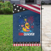 Firequacker Funny Rubber Duck Patriotic Garden Flag Cool American Flag Sunglasses and Stars Swim Ring Summer Fireworks