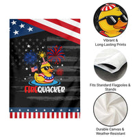 Firequacker Funny Rubber Duck Patriotic Garden Flag Cool American Flag Sunglasses and Stars Swim Ring Summer Fireworks