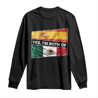 Spain Mexico Heritage Pride Long Sleeve Shirt Yes I'm Both Identity Roots for Hispanics Latinos - Wonder Print Shop
