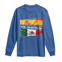 Spain Mexico Heritage Pride Long Sleeve Shirt Yes I'm Both Identity Roots for Hispanics Latinos - Wonder Print Shop