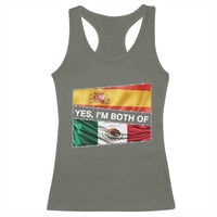 Spain Mexico Heritage Pride Racerback Tank Top Yes I'm Both Identity Roots for Hispanics Latinos - Wonder Print Shop