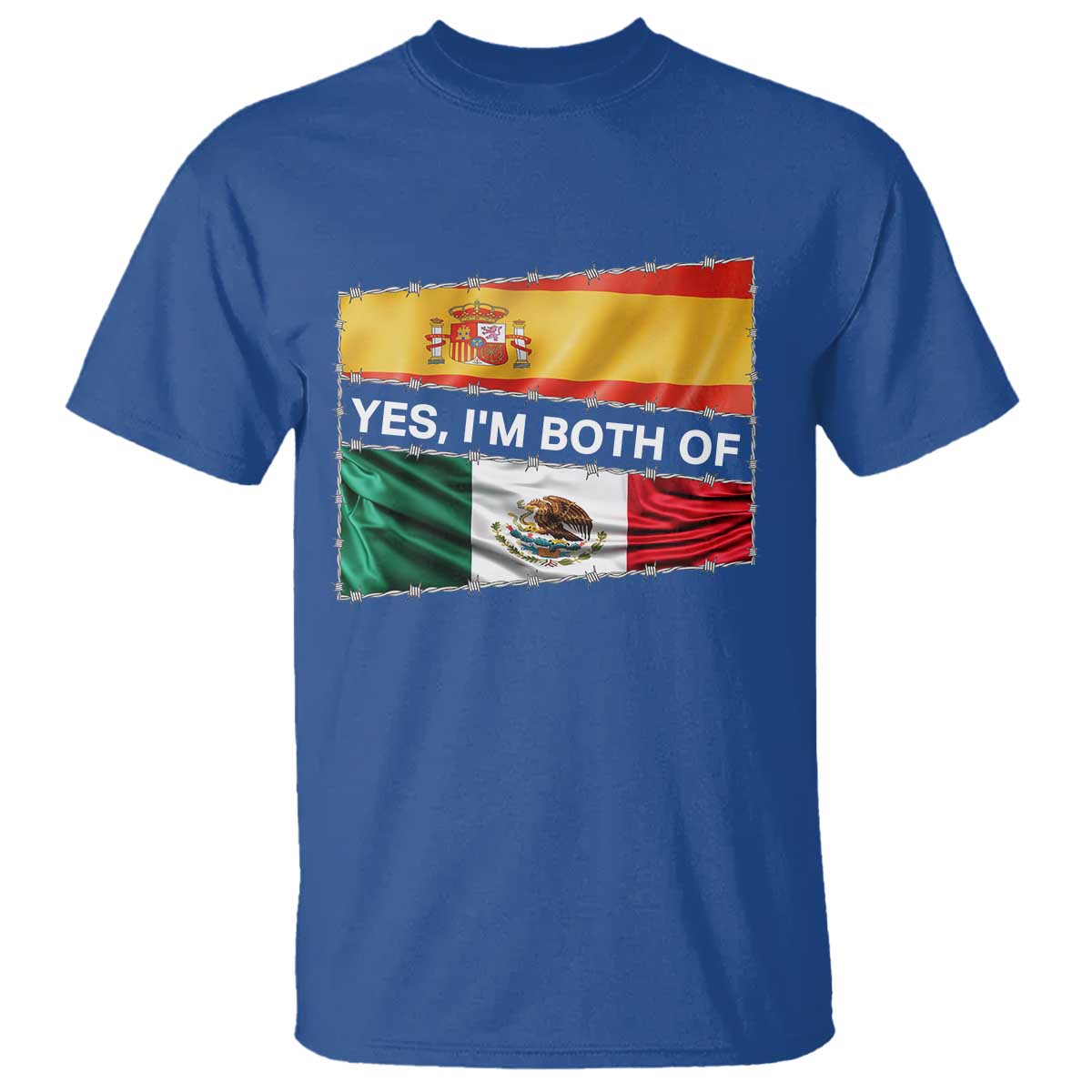 Spain Mexico Heritage Pride T Shirt Yes I'm Both Identity Roots for Hispanics Latinos TS02