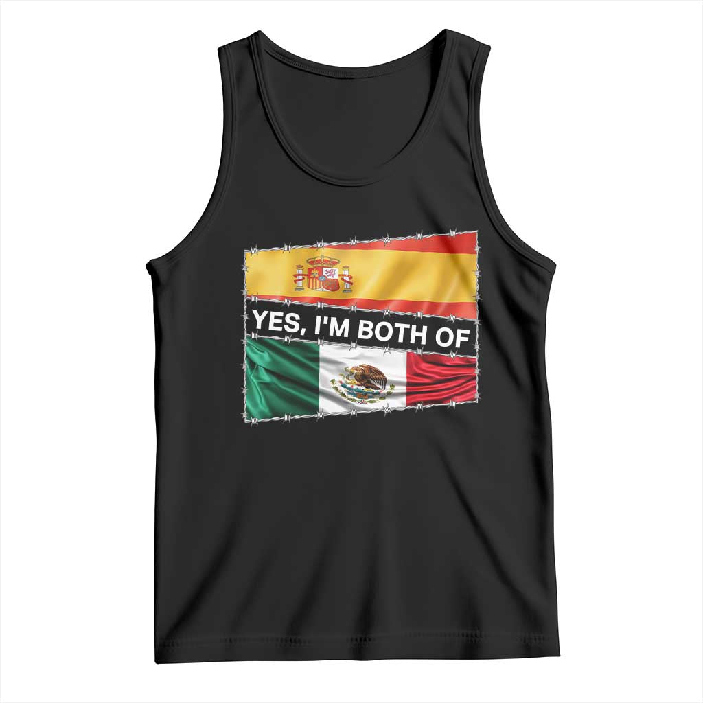 Spain Mexico Heritage Pride Tank Top Yes I'm Both Identity Roots for Hispanics Latinos - Wonder Print Shop