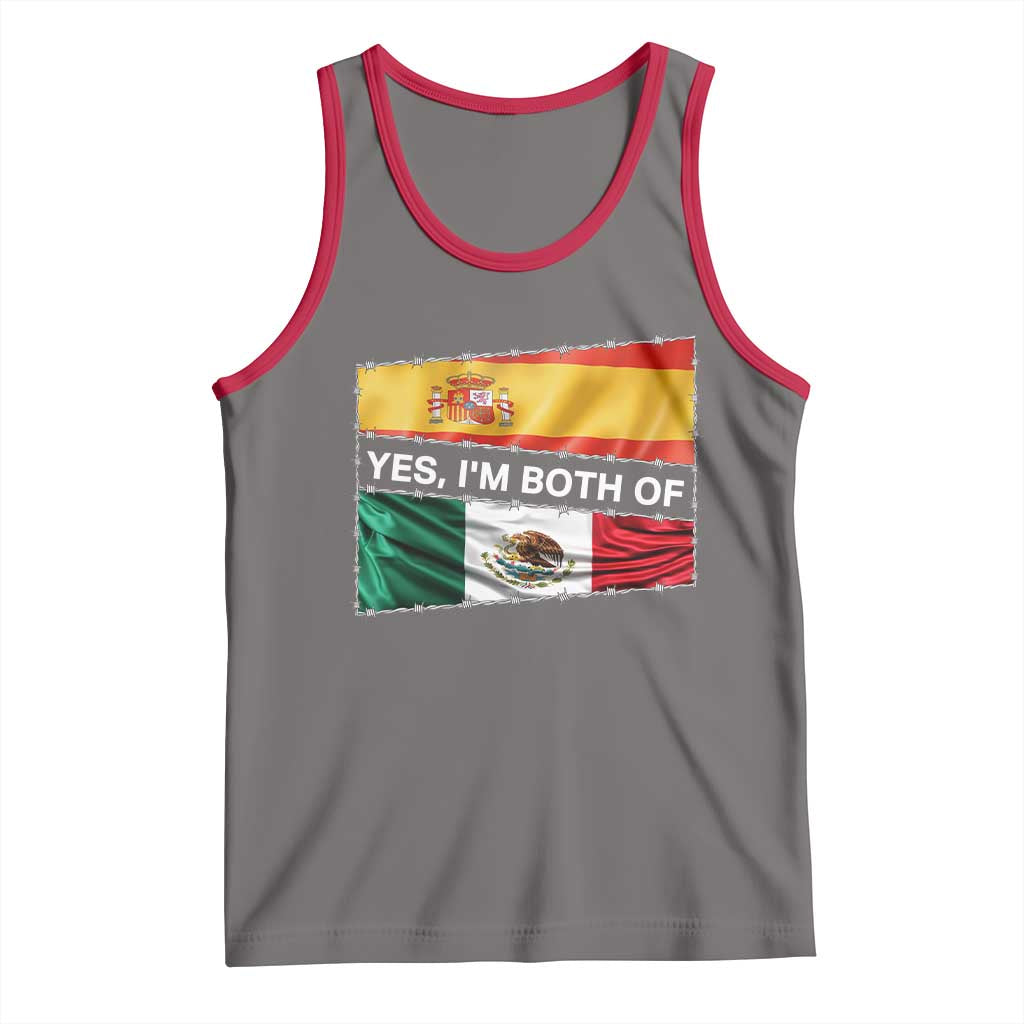 Spain Mexico Heritage Pride Tank Top Yes I'm Both Identity Roots for Hispanics Latinos - Wonder Print Shop