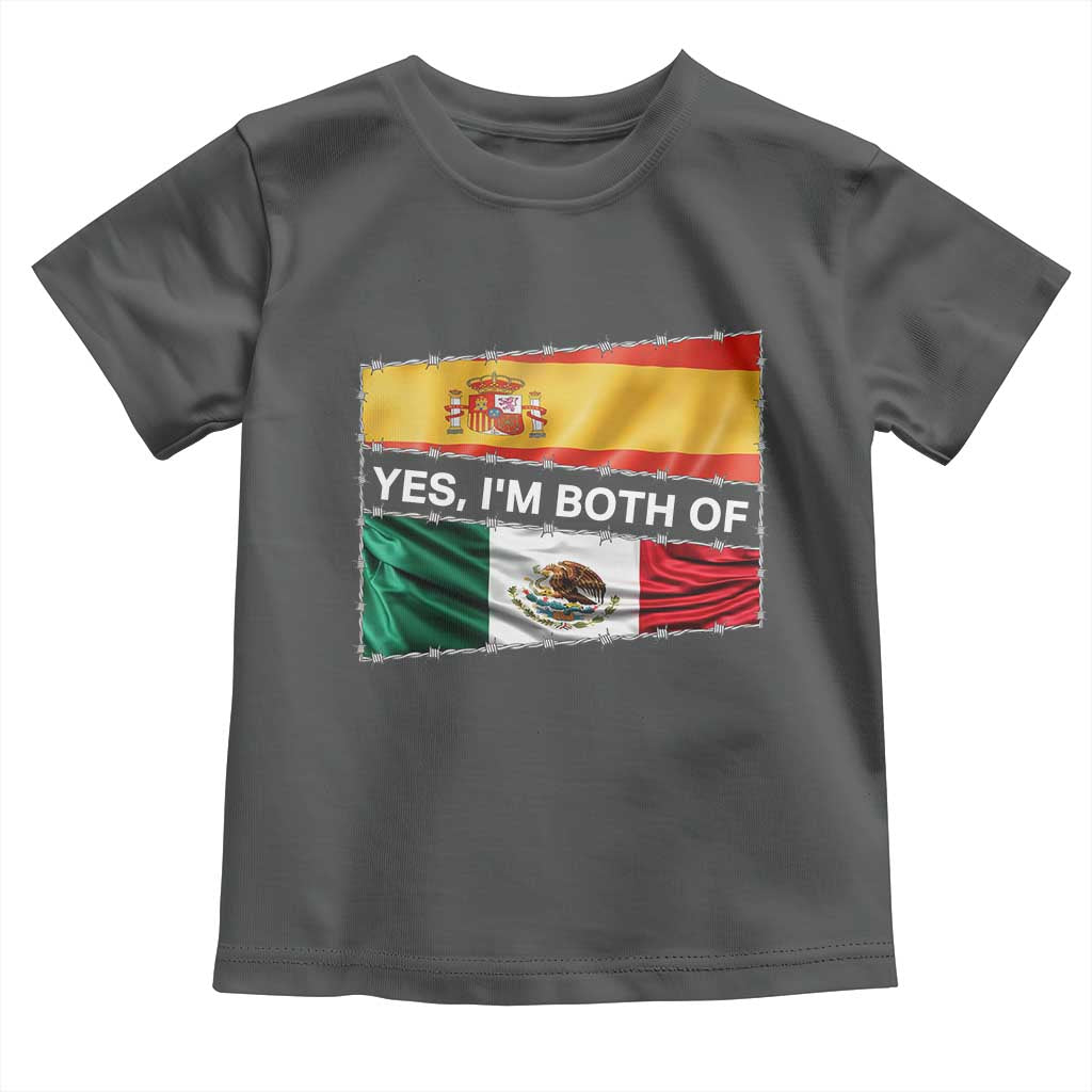 Spain Mexico Heritage Pride Toddler T Shirt Yes I'm Both Identity Roots for Hispanics Latinos - Wonder Print Shop