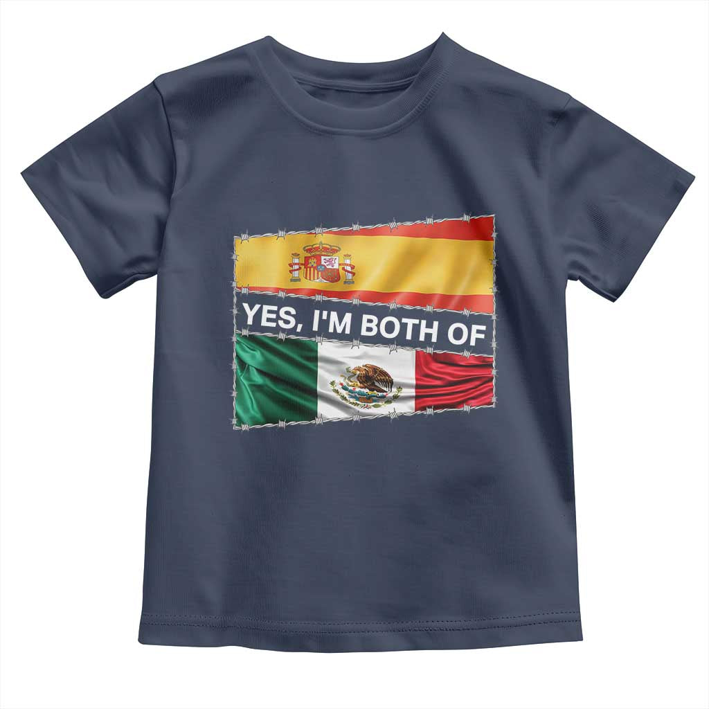 Spain Mexico Heritage Pride Toddler T Shirt Yes I'm Both Identity Roots for Hispanics Latinos - Wonder Print Shop