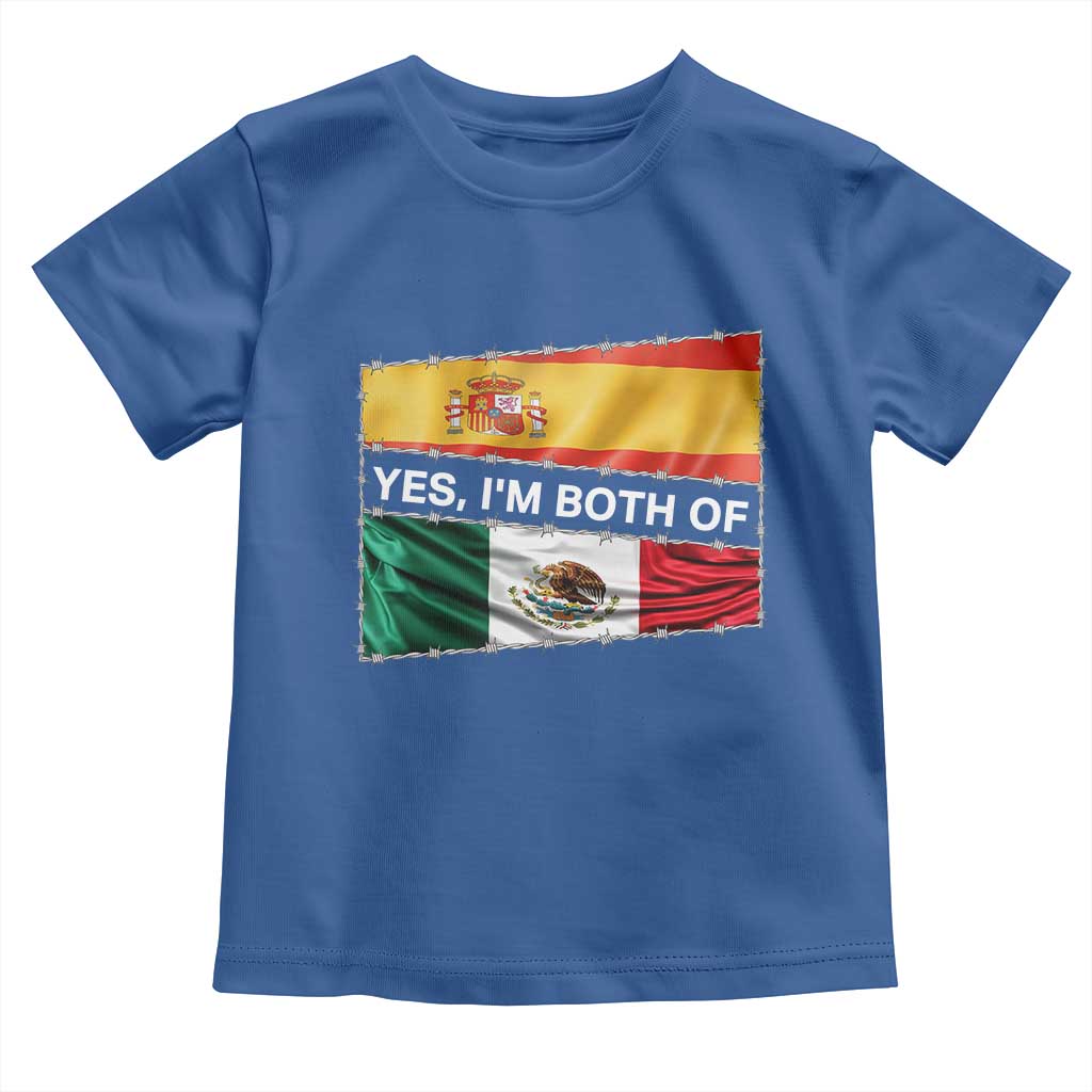 Spain Mexico Heritage Pride Toddler T Shirt Yes I'm Both Identity Roots for Hispanics Latinos - Wonder Print Shop