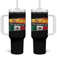 Spain Mexico Heritage Pride Tumbler With Handle Yes I'm Both Identity Roots for Hispanics Latinos - Wonder Print Shop