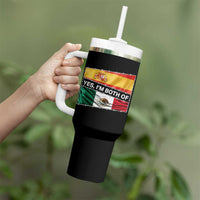 Spain Mexico Heritage Pride Tumbler With Handle Yes I'm Both Identity Roots for Hispanics Latinos - Wonder Print Shop