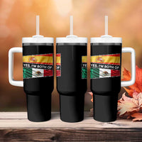 Spain Mexico Heritage Pride Tumbler With Handle Yes I'm Both Identity Roots for Hispanics Latinos - Wonder Print Shop