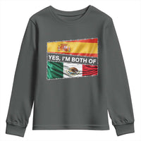 Spain Mexico Heritage Pride Youth Sweatshirt Yes I'm Both Identity Roots for Hispanics Latinos - Wonder Print Shop