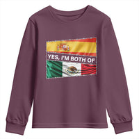 Spain Mexico Heritage Pride Youth Sweatshirt Yes I'm Both Identity Roots for Hispanics Latinos - Wonder Print Shop