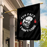 Fun Fact I Don’t Care Skull Garden Flag Edgy Sarcastic Attitude - Wonder Print Shop