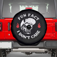 Fun Fact I Don’t Care Skull Spare Tire Cover Edgy Sarcastic Attitude - Wonder Print Shop