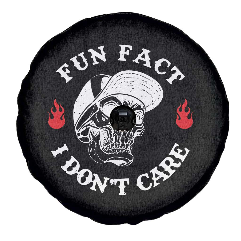 Fun Fact I Don’t Care Skull Spare Tire Cover Edgy Sarcastic Attitude - Wonder Print Shop