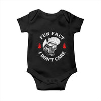 Fun Fact I Don’t Care Skull Baby Onesie Edgy Sarcastic Attitude - Wonder Print Shop