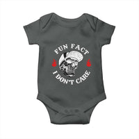 Fun Fact I Don’t Care Skull Baby Onesie Edgy Sarcastic Attitude - Wonder Print Shop